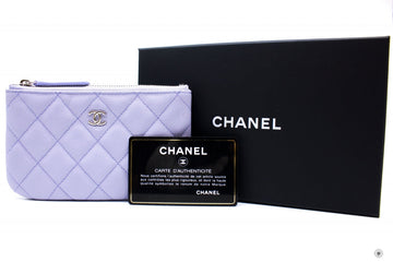 Top Quality Chanel Classic Mini Pouch Lt. Purple / NF289 Leather Pouch Shw