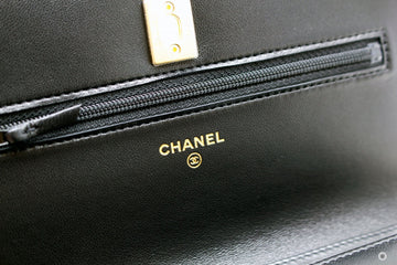 Top Quality Chanel AP1450B02916 Wallet ON Chain WOC With Golden Pearl Crush Black / 94305 Leather Shoulder Bags Ghw