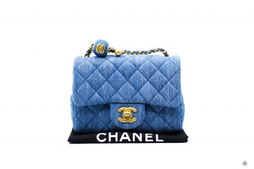 Top Quality Chanel AS1786B07306 Leather/denim Mini Flap Bag Leather/denim / NG353 Fabric Shoulder Bags Ghw