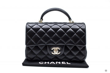 Top Quality Chanel AS2431B06660 Mini Flap Bag With Top Handle Black / 94305 Leather Shoulder Bags Ghw