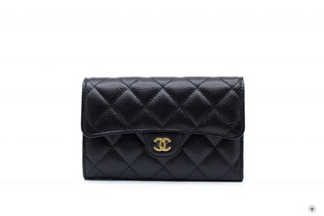 Top Quality Chanel AP0232Y01864 Classic Flap Wallet Black / C3906 Leather Short Wallet Ghw