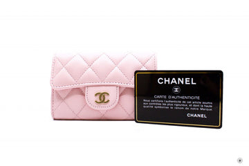 Top Quality Chanel AP0214Y33352 Classic Card Holder Pink / NH620 Leather Card Holder Pbhw