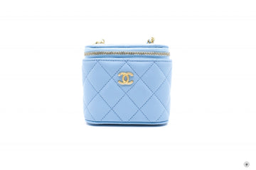 Top Quality Chanel AP1447B08034 Small Vanity With Chain Crush Light Blue / NH626 Leather Shoulder Bags Gbhw