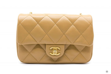Top Quality Chanel AS3457 B08840  Mini Flap Bag With Heart Charms BJ523 / Beige Leather Shoulder Bags Gbhw