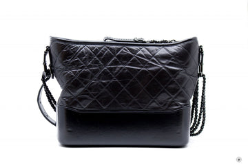 Top Quality Chanel A93824 B01935 Gabrielle Hobo Medium SO Black  Black / 94305  Leather Shoulder Bags Bkhw