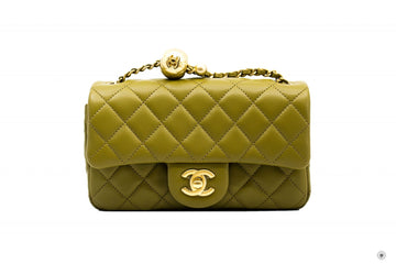 Top Quality Chanel AS1787 B02916 Mini Flap Bag Crush Avocado / NJ526 Leather Shoulder Bags Gbhw