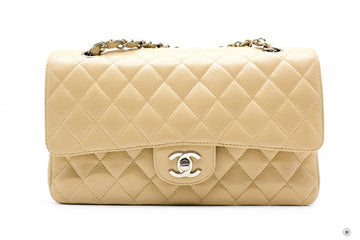 Top Quality Chanel A01112 Medium Classic Double Flap Beige Leather 25.5CM Shoulder Bags Shw