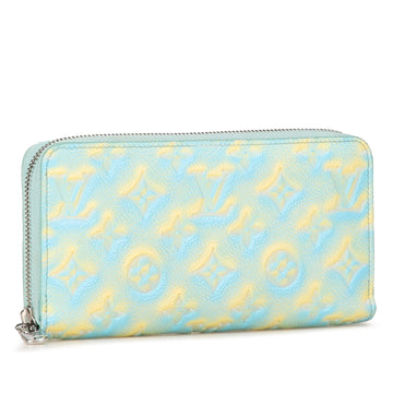 Blue Louis Vuitton Monogram Empreinte Summer Stardust Zippy Wallet