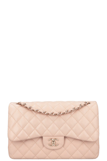 CHANEL Large Double Flap Bag Caviar Rose