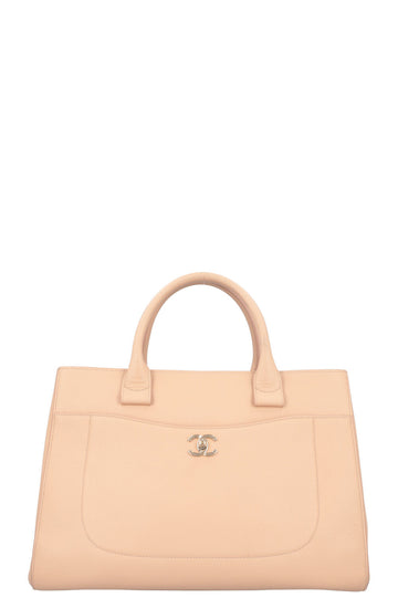 CHANEL Neo Executive Handbag Beige Calfskin