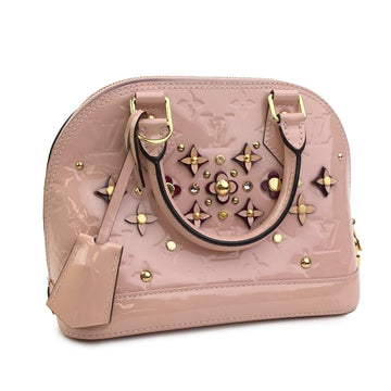 Pink Louis Vuitton Monogram Vernis Flower Alma BB Satchel