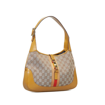 Gucci Jackie Shoulder Bag Brown GG Leather/canvas