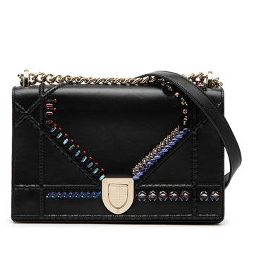 Diorama Flap Bag Embellished Leather Medium