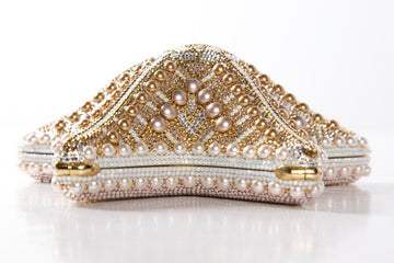 Judith Leiber Gold Stella Starfish Minaudière Evening Bag