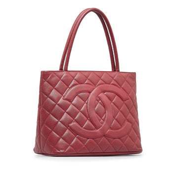 Red Top Quality Chanel Leather Medallion Tote