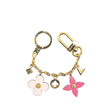 Gold Louis Vuitton Gold Plated Blooming Flowers Bag Charm and Key Holder