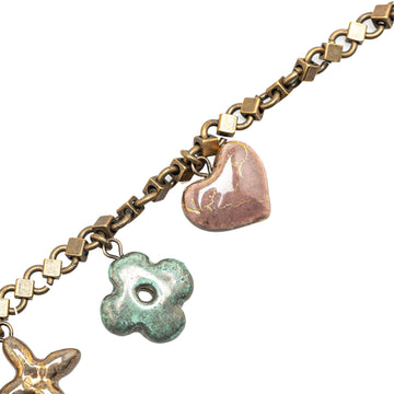Brown Louis Vuitton Brass and Ceramic Baroque Charms Necklace