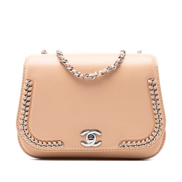 Braided Chic Flap Bag Calfskin Small