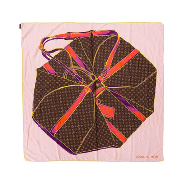 Louis Vuitton 'Pareo Aqua Keepall Rose' Square Scarf