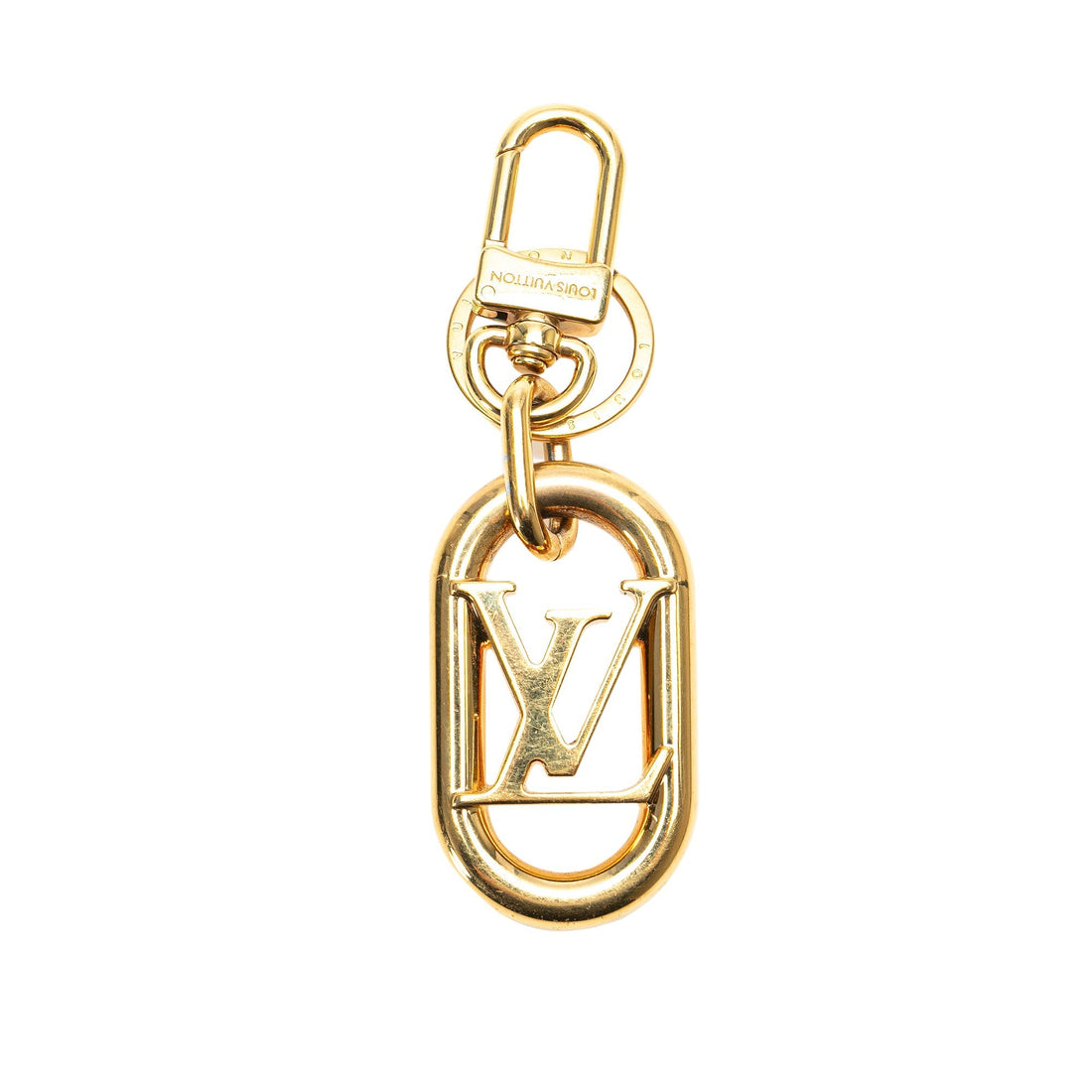 Gold Louis Vuitton Gold Plated LV Initials Key Holder