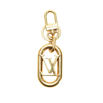 Gold Louis Vuitton Gold Plated LV Initials Key Holder