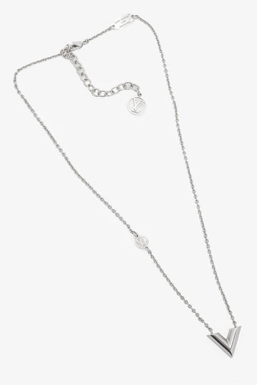 Louis Vuitton Essential V Silver-Tone Supple Necklace
