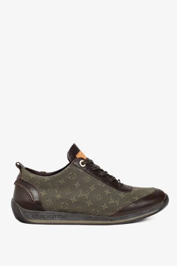 Louis Vuitton Khaki Mini Lin Monogram Canvas Sneakers