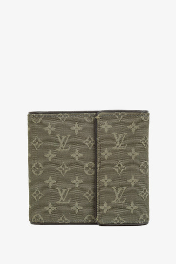 Louis Vuitton Porte-Billets Khaki Monogram Canvas Mini Lin Compact Wallet