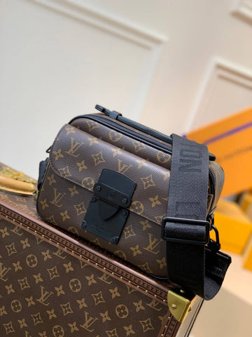 M45806 S LOCK MESSENGER Monogram Macassar black man bag Sac Plat shoulder bag