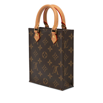 Brown Louis Vuitton Monogram Petit Sac Plat Satchel