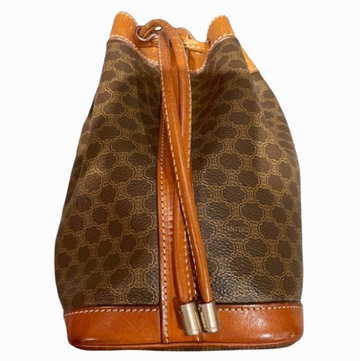 Celine vintage Triomphe Leather/canvas bucket bag - 1980s