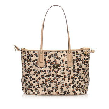 MCM Visetos Leopard Print Leather Tote Bag (SHG-10467)