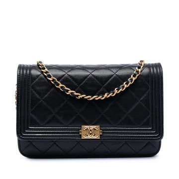 Boy Wallet on Chain Quilted Lambskin
