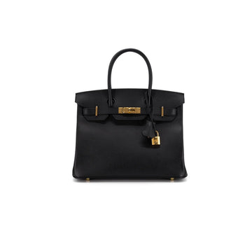Hermes Birkin 30 Leather Noir Gold hardware Y stamp 2020