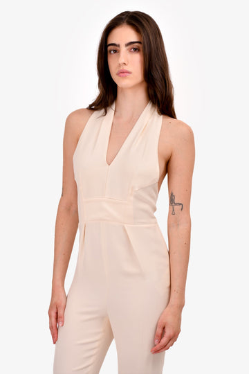 Gucci Cream Silk Halter-Neck Jumpsuit Size 40
