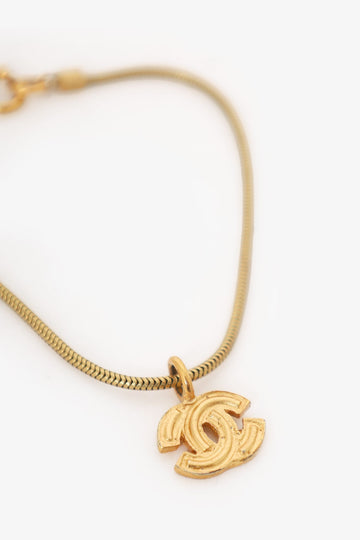 Chanel Gold Tone CC Logo Bracelet