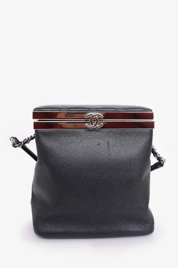 Chanel 2016-17 Black Lambskin Quilted CC Vanity With Strap