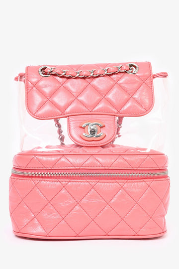 Chanel 2018 Pink Calfskin Leather/PVC 'Aquarium' Backpack
