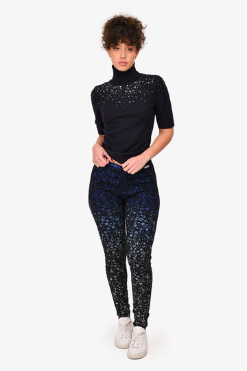 Chanel Black/Blue Coco Chanel Leggings Size 40