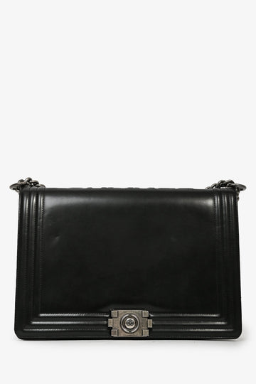 Chanel Black Calfskin Leather Large Boy New 1:1 Bags