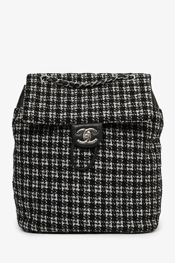 Chanel 2016 Black/Silver Tweed 'Urban Spirit' Backpack