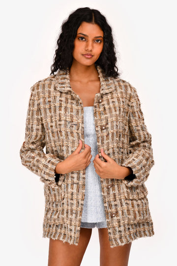 Chanel 2016 Brown Wool Blazer Jacket Size 40