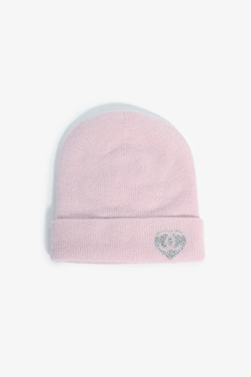 Chanel Light Pink Cashmere Beanie with Crystal CC