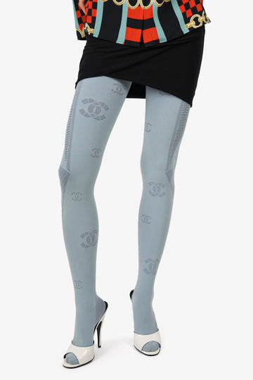 Chanel Blue CC logo Leggings Size S