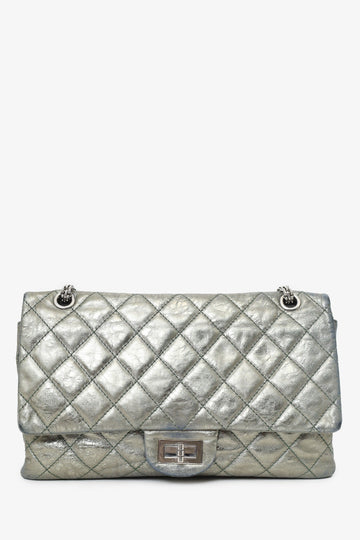 Chanel Silver Metallic Reissue 226 Double Flap New 1:1 Bags