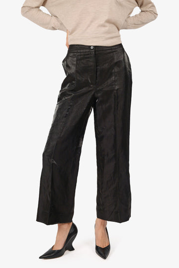 Chanel Black Linen Iridescent Pants Size 40