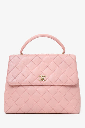 Chanel 2003-04 Pink Caviar Leather Kelly Top Handle New 1:1 Bags