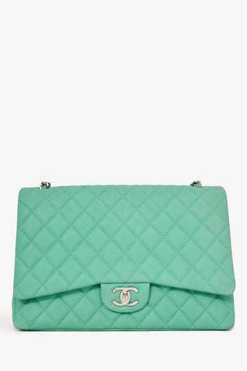 Chanel 2012-13 Green Caviar Maxi Double Flap Shoulder New 1:1 Bags