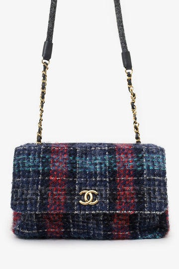 Chanel 2018 Navy/Multicolour Tweed Hamburg Double Side New 1:1 Bags