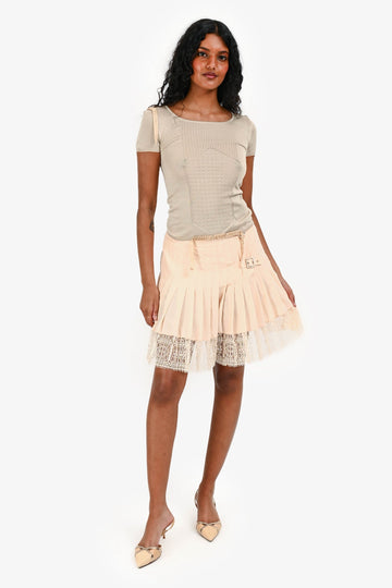 Chanel 2013 Pre-Fall Peach Pink Silk Lace Shorts